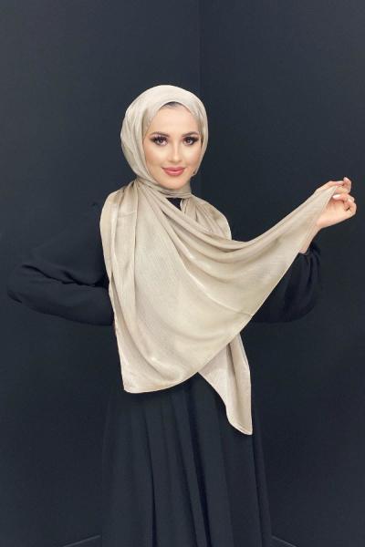 Abiye Janjan Parlak Şal Bej