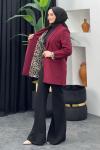 Adil Leopar Ceket Bordo
