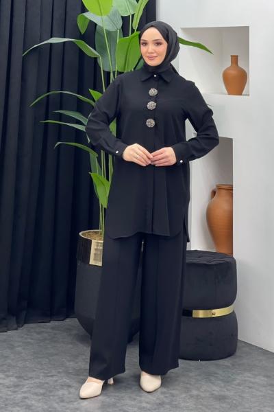 Alara Tunik Pantolonlu Takım Siyah