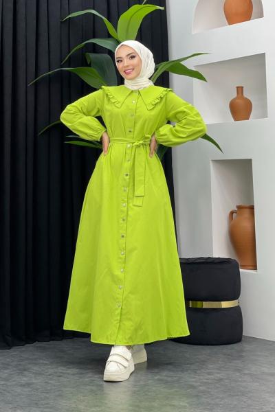 Bebe Yaka Elbise Fıstık Yeşili