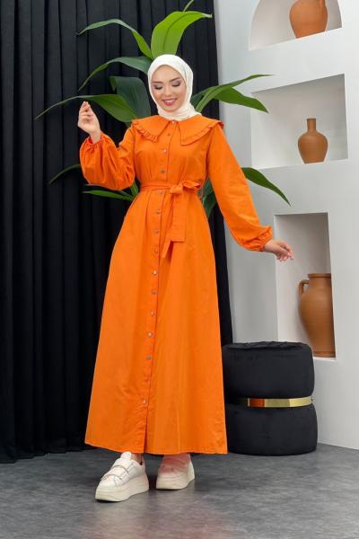 Bebe Yaka Elbise Turuncu