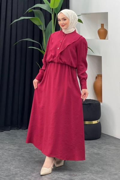 Berrin Elbise Bordo