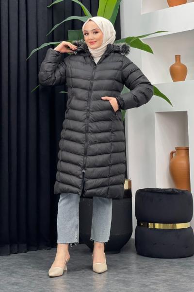 Beyza Şişme Mont Siyah