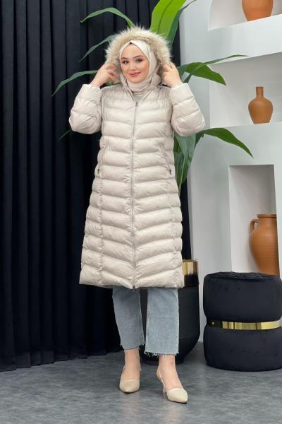 Beyza Şişme Mont Taş Rengi