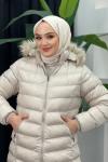 Beyza Şişme Mont Taş Rengi