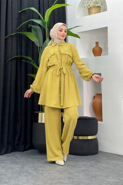 Buğlem Pantolonlu Takım Yağ Yeşili