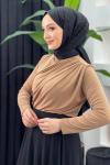 Büzgülü Bluz Camel