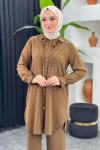 Çağla Pantolonlu Takım Kahverengi