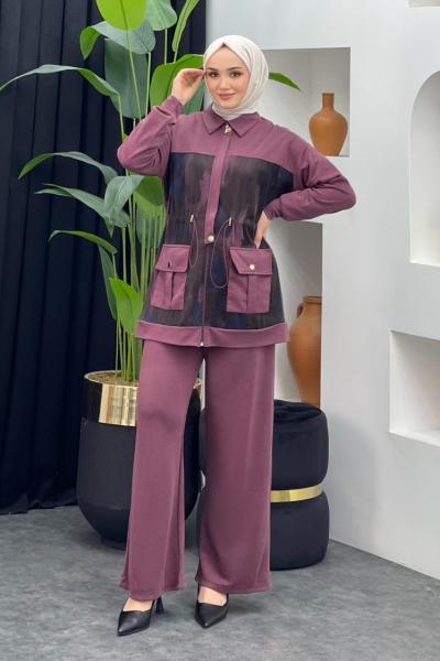 Clara Pantolonlu Takım Bordo