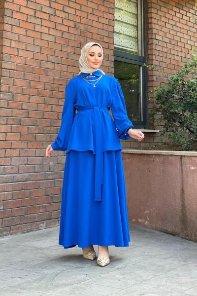 Deniz Etekli Takım Saks Mavisi