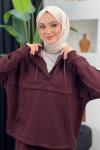 Diana Pantolonlu Takım Bordo
