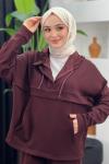 Diana Pantolonlu Takım Bordo