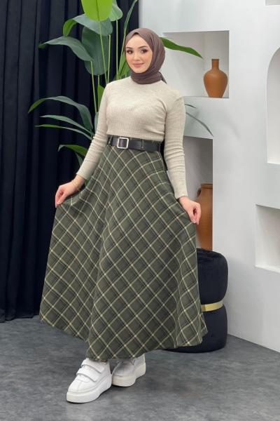 Ekose Etek Asker Yeşili