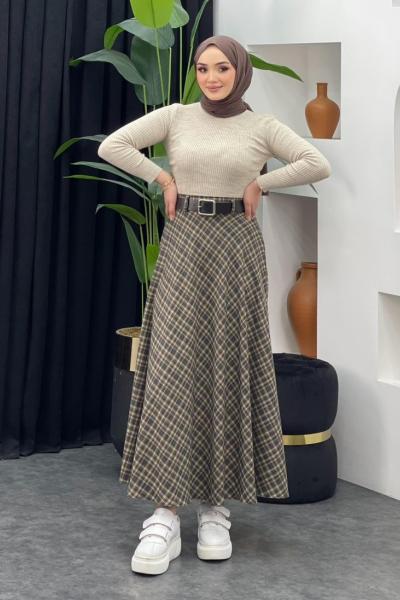 Ekose Etek Haki Yeşili