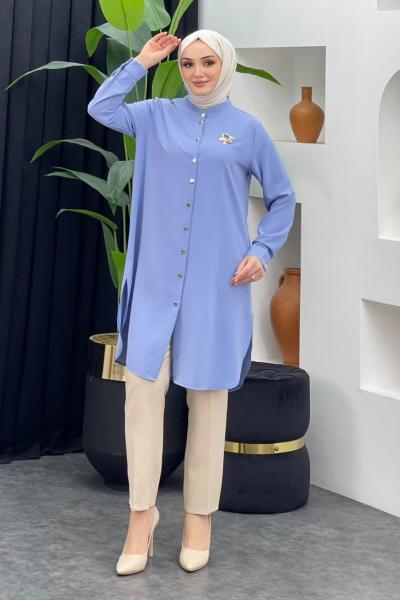 Elçin Tunik Buz Mavisi