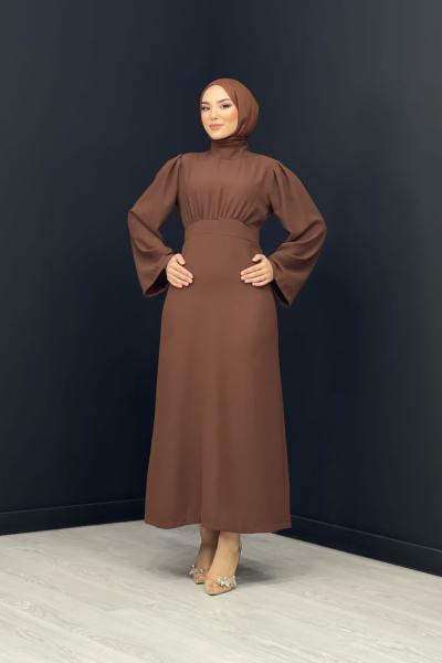 Evcen Kalem Elbise Kahverengi