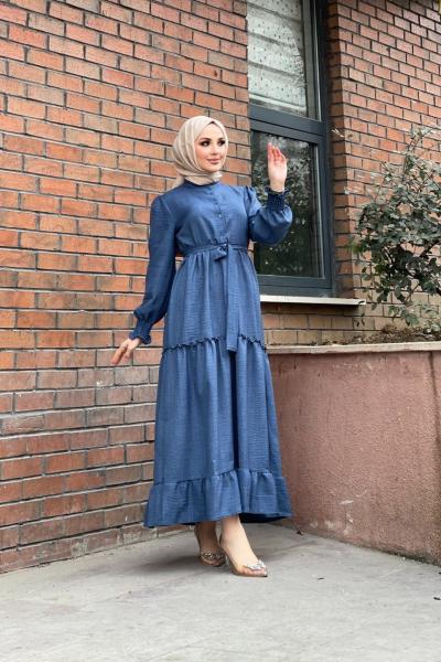 Eylem Elbise İndigo Mavisi