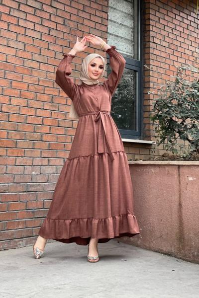 Eylem Elbise Kahverengi