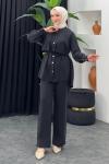 Nazlı Pantolonlu Takım Siyah