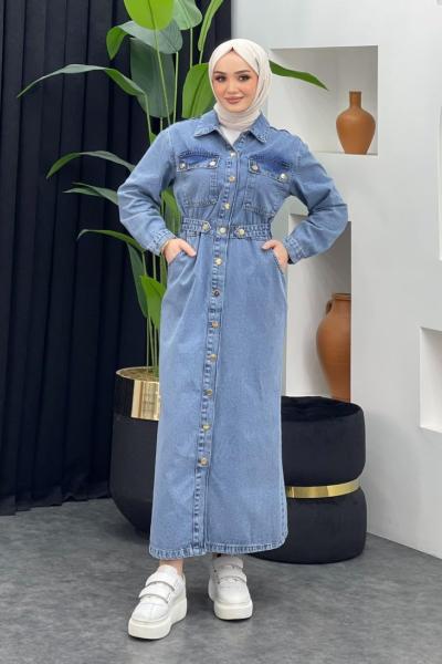 Fethiye Kot Elbise Açık Mavi