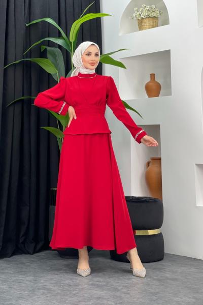 Hafsa Etekli Takım Kırmızı