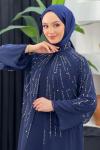 Heves Abaya Lacivert