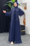 Heves Abaya Lacivert