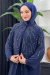 Heves Abaya Lacivert