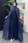 Heves Abaya Lacivert