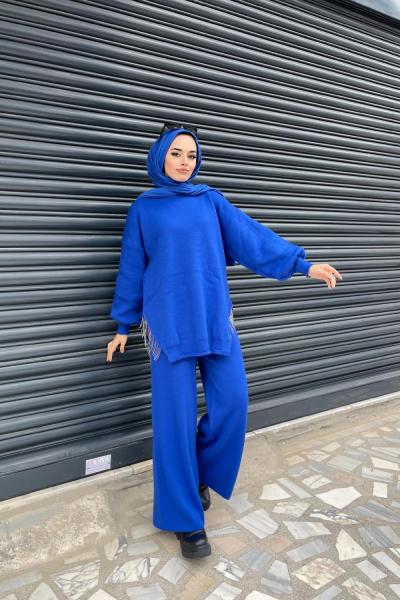 İkon Triko Takım Saks Mavisi