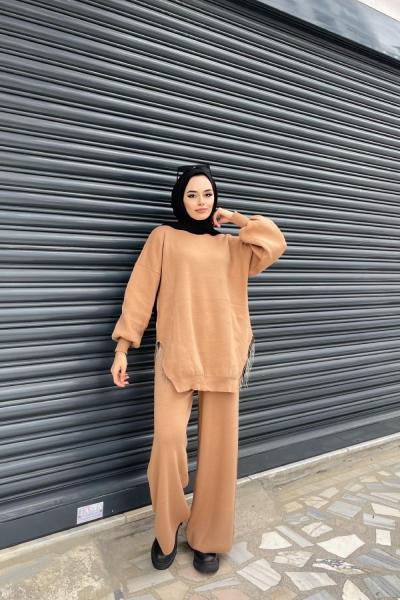 İkon Triko Takım Sütlü Kahve