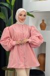 Jakarlı Ceket Pembe