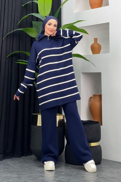 Kamyoncu Yaka Triko Takım Lacivert