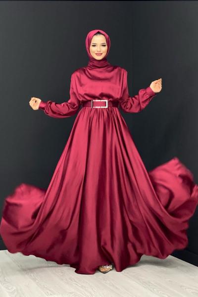 Kemeri Tokalı Abiye Bordo
