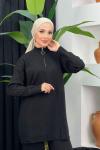 Kış Triko Pantolonlu Takım Siyah