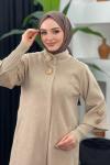 Kolları Örme Angora Kaban Bej