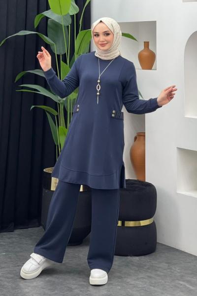 Kolye Hediyeli Takım Lacivert