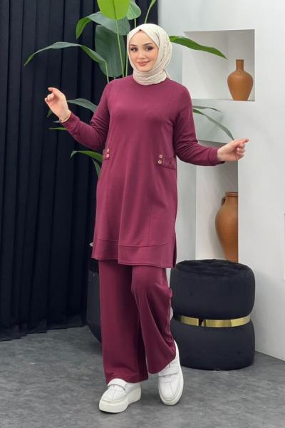 Kolye Hediyeli Takım Bordo