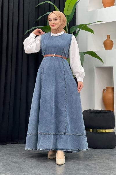 Kot Slopet Elbise Mavi