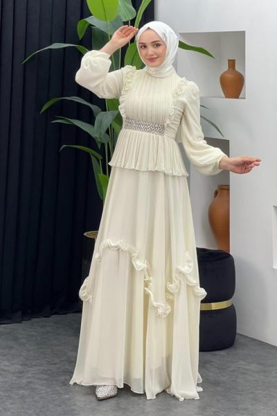 Kudret Abiye Ekru/Beyaz