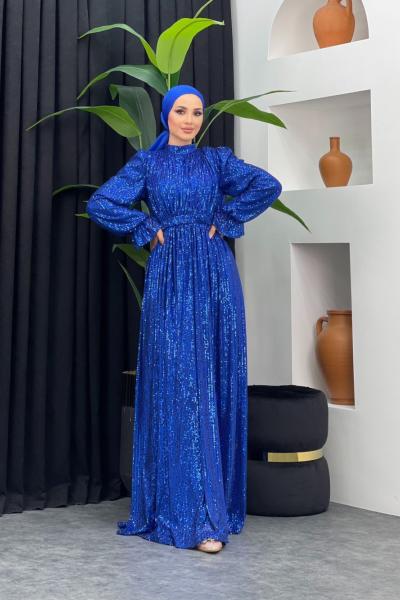 Kumru Pullu Abiye Saks Mavisi