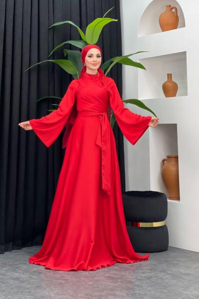 Kutlu Saten Abiye Kırmızı