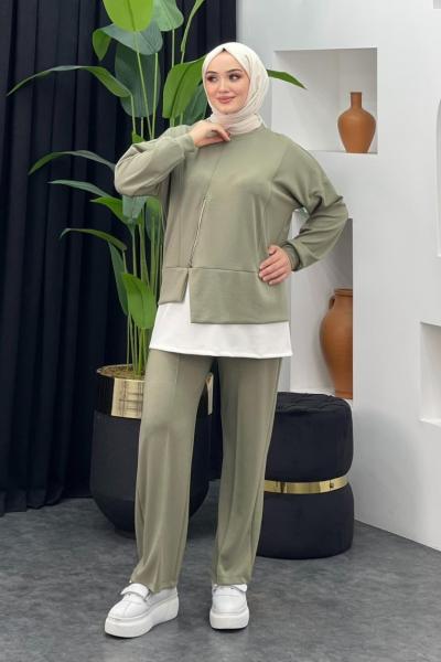 Leyla Pantolonlu Takım Asker Yeşili