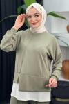 Leyla Pantolonlu Takım Asker Yeşili