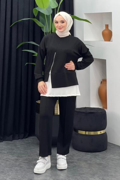 Leyla Pantolonlu Takım Siyah