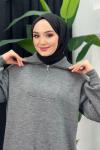 Lina Triko Elbise Gri