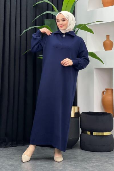 Lina Triko Elbise Lacivert