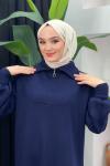 Lina Triko Elbise Lacivert