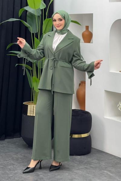 Mina Ceket Pantolonlu Takım Mint Yeşili