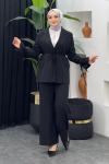 Mina Ceket Pantolonlu Takım Siyah